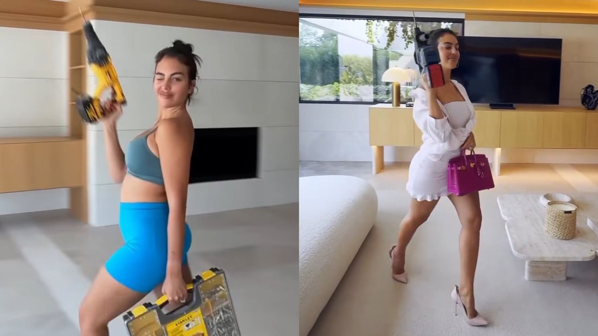 Georgina Rodriguez z wiertarką