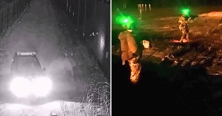 Atak na polski patrol na granicy z Białorusią. Migranta nagrały kamery