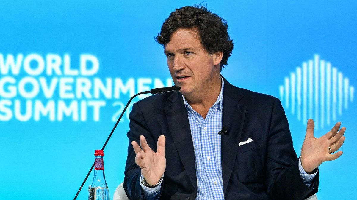 Temporary
Tucker Carlson, US television personality and founder of the Tucker Carlson Network, speaks at a panel session during the World Government Summit in Dubai on February 12, 2024. (Photo by RYAN LIM / AFP)
RYAN LIM