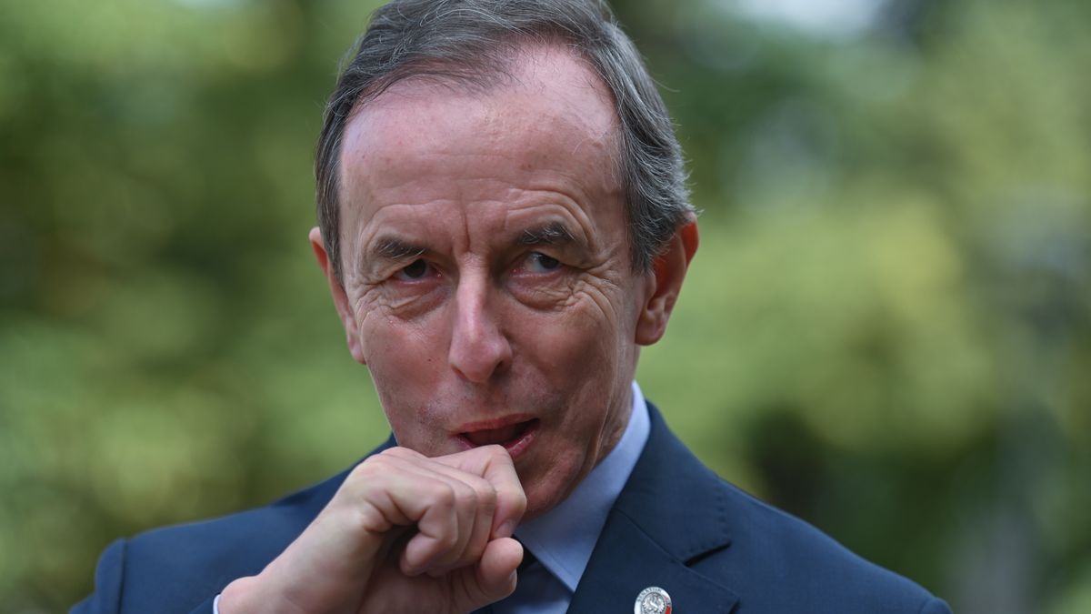 Tomasz Grodzki, the Mareshal of the Senate of the Republic of Poland, seen at the end of a commemorative event outside the Monument to the Defenders of the Polish Post Office. The Defence of the Polish Post Office in Gdansk was one of the first acts of WW2 in Europe. 56 members of the Polish personnel defended the building for over 15 hours against assaults by over 180 SS Danzig Home Defence, local SA formations and special units of Danzig police. 
On Thursday, September 1st, 2022, in Gdansk, Pomeranian Voivodeship, Poland. (Photo by Artur Widak/NurPhoto via Getty Images)