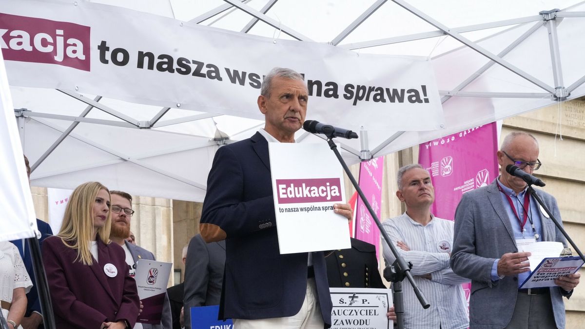 Manifestacja w 2025 roku. Sławomir Broniarz, szef ZNP
