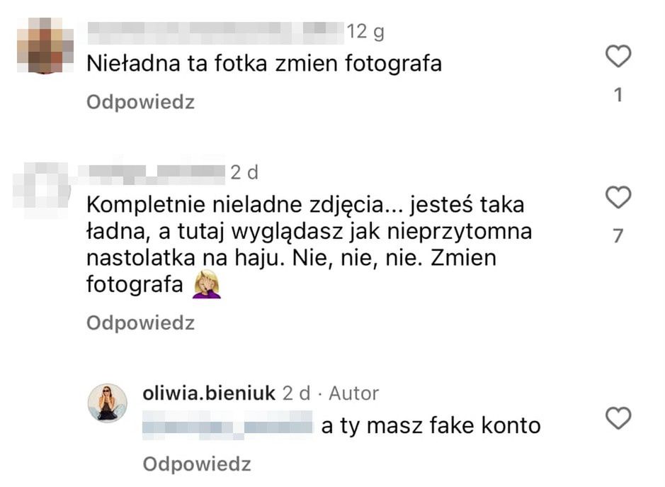 Oliwia Bieniuk rozpętała w sieci burzę