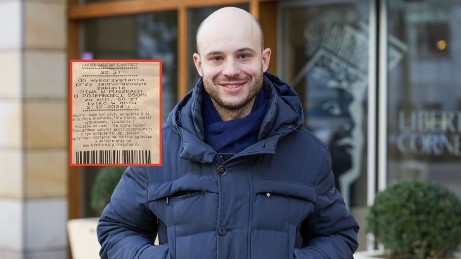 Jan Śpiewak opublikowa w mediach społecznościowych biedronkowy v