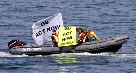 Desant Greenpeace pod Heiligendamm