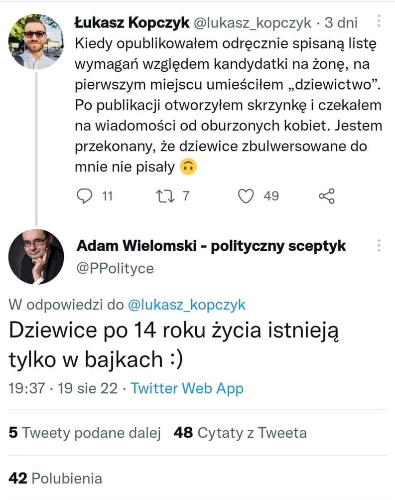 Profesor Wielomski o dziewicach