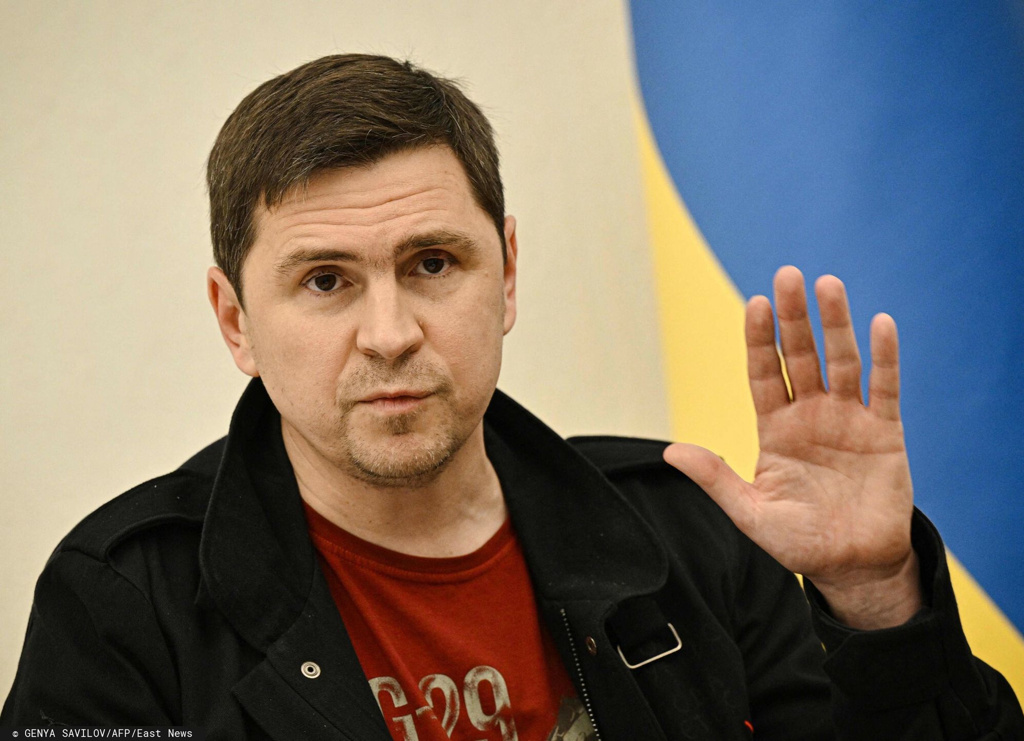 Temporary
Ukrainian presidential adviser Mykhailo Podolyak speaks during an interview with AFP in Kyiv, on November 17, 2022, amid the Russian invasion of Ukraine. (Photo by Genya SAVILOV / AFP)
GENYA SAVILOV