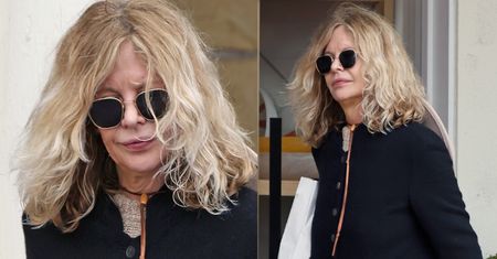 Dźwigająca ciężkie torby Meg Ryan przyłapana podczas spaceru w naturalnym wydaniu. Poznalibyście ją?