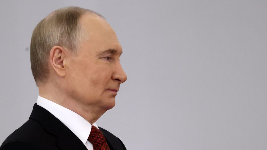 MOSCOW, RUSSIA - JUNE 12  (RUSSIA OUT) Russian President Vladimir Putin grimases at the Saint George's Hall of the Grand Kremlin Palace during the award ceremony, marking the Day of Russia, June 12, 2025, in Moscow, Russia. Putin gave state prizes and other awards during an annual event, dedicated to major national holiday in the country, celebrated since 1992. (Photo by Contributor/Getty Images)