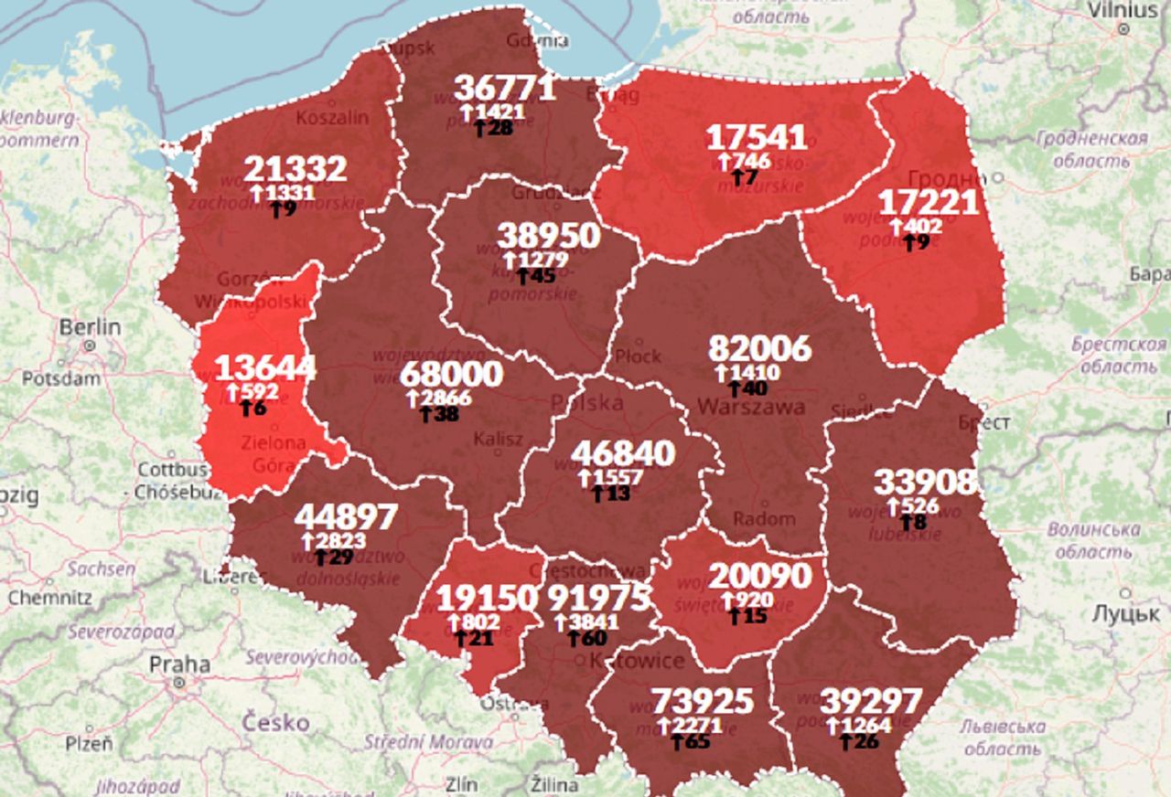 Koronawirus w Polsce. 24 051 nowych przypadków. Ponad 400 zgonów [Aktualna mapa zakażeń]