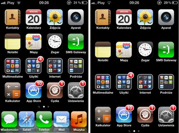 Ukrywanie docka na iOS poprzez gest Activatora 1