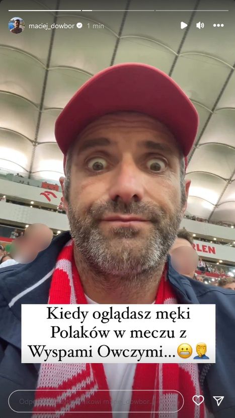 Joanna Koroniewska i Maciej Dowbor na meczu Polska - Wyspy Owcze