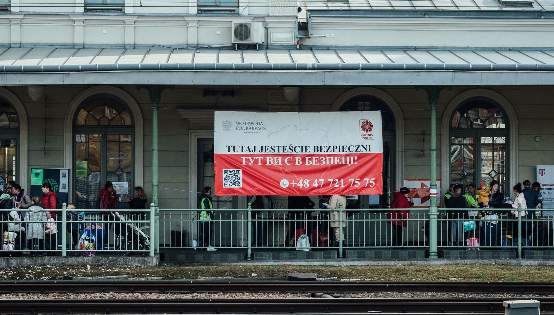 Rosyjska inwazja na Ukraine. Uchodzcy z Ukrainy na dworcu kolejowym w Przemyslu.Piotr Zagiell
