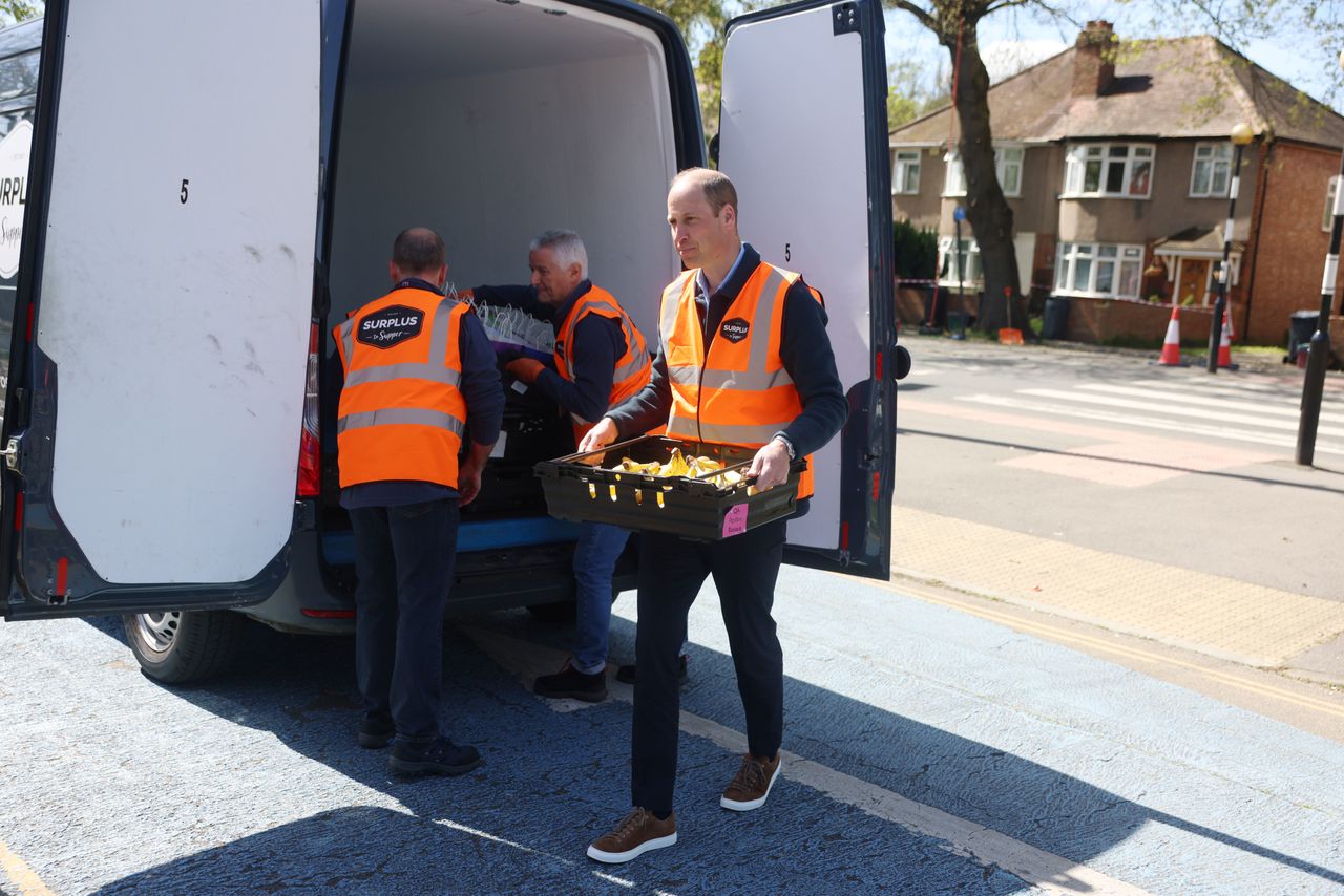 Prince William during a meeting with volunteers