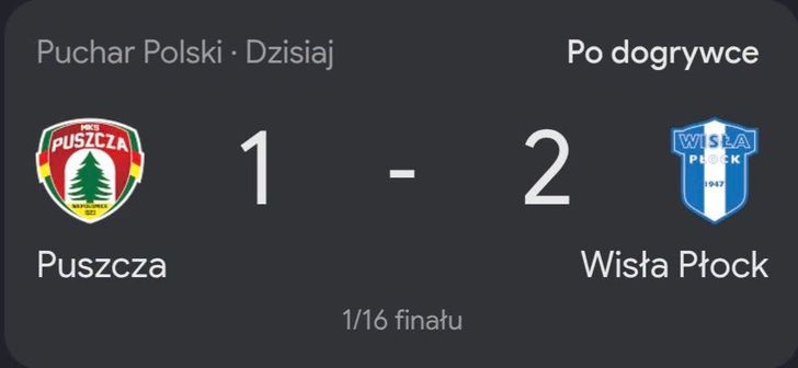 Wisła Płock awansowała do 1/8 finału Pucharu Polski! Gol w dogrywce przesądził o zwycięstwie!