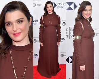 Ciężarna Rachel Weisz chwali się brzuszkiem na ściance