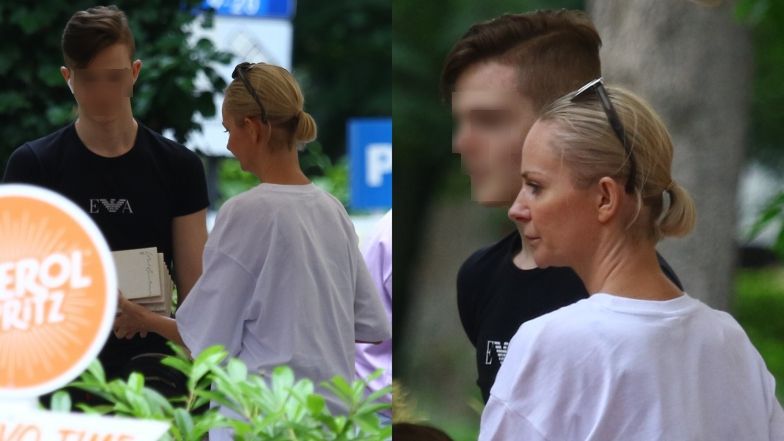 Kasia Stankiewicz z synem w Sopocie