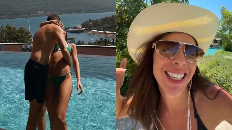 Klaudia Halejcio dokazuje z mężem na wczasach