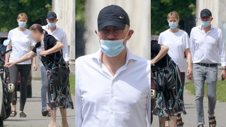 Troskliwy Krzysztof Ibisz towarzyszy ciężarnej żonie podczas wizyty u lekarza (ZDJĘCIA)
