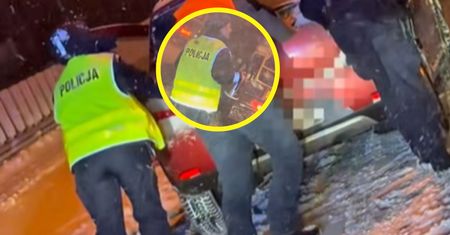 Paraliż na S7. Tak zachowali się policjanci. Jest nagranie