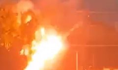 Piorun uderzył w drzewo. Uchwycono moment wybuchu pożaru