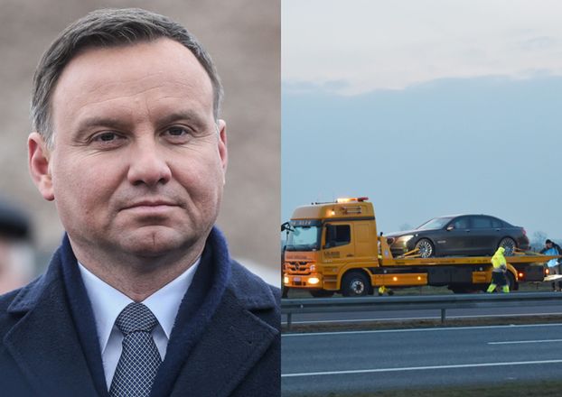 Limuzyna prezydenta Dudy wpadła do rowu na trasie A4!