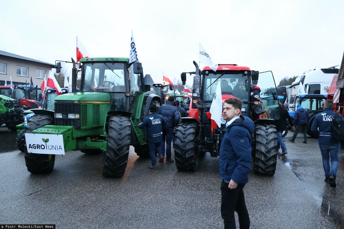 Protest Agrounii w Warszawie. Nz. Michał Kołodziejczak 