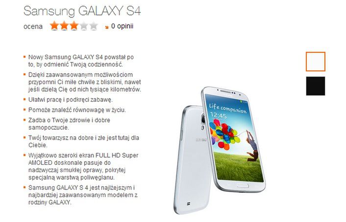 Samsung Galaxy S4 w Orange