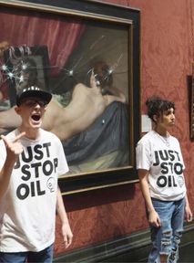 Eco-activists attack "The Toilet of Venus" painting in London