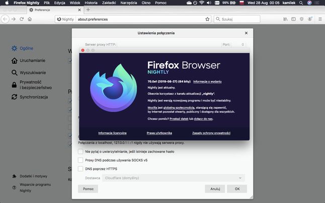 Firefox korzysta z systemowych ustawień DNS, chyba że włączymy mu HTTPS...