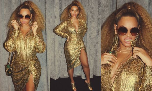 Beyonce cała na złoto w stylizacji za 35 tysięcy