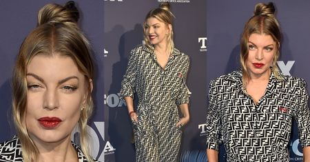 Szykowna Fergie mruży oczy na ściance