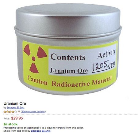 W serwisie Amazon kupisz radioaktywny Uran w puszce [wideo]