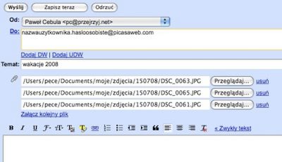 Wysyłaj zdjęcia do Picasy przez e-mail 2