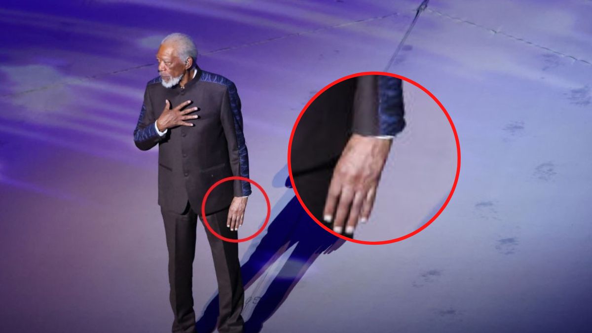 Wszyscy zwrócili uwagę na nieruchomą dłoń Morgana Freemana