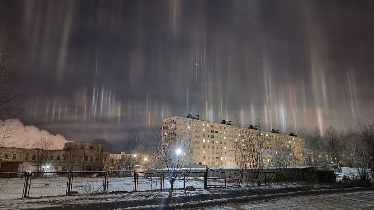 Słupy światła nad Rosją