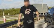 Sceny przy A4. Kierowca Porsche nagrany. Zajechał drogę i wysiadł