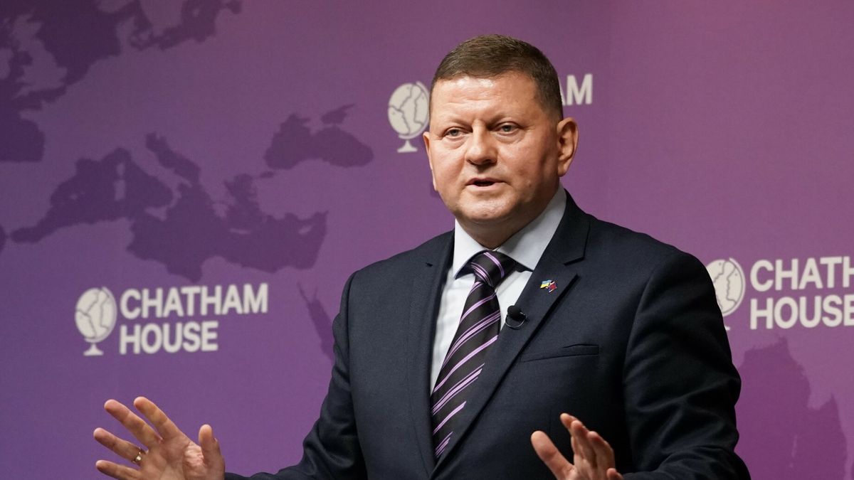 TemporaryUkraine Ambassador to UK, Valerii Zaluzhnyi, speaks at a Chatham House event in London, Thursday, Oct. 17, 2024. (AP Photo/Alberto Pezzali)Alberto Pezzali