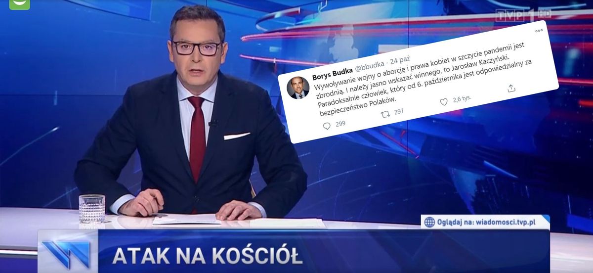 Wpadka "Wiadomości" z wpisem Borysa Budki na Twitterze