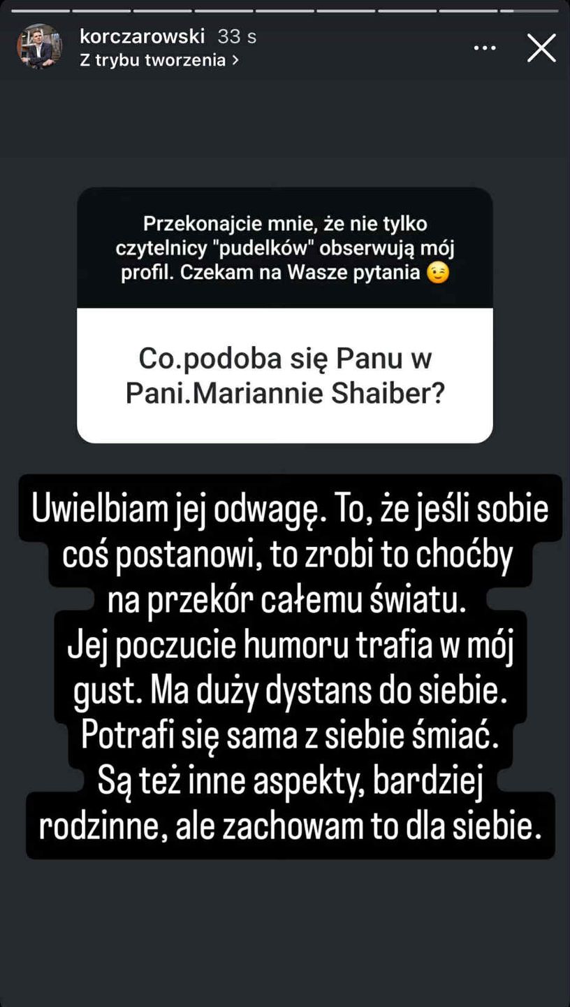 Piotr Korczarowski odpowiada na pytania o Mariannę Schreiber
