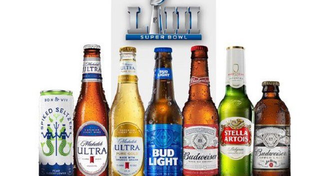 AB InBev na Super Bowl 2019 będzie reklamował pięć swoich piw przez 5,5 minuty