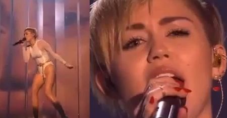 Miley Cyruś śpiewa "Wrecking Ball" na MTV EMA!