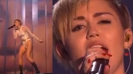 Miley Cyruś śpiewa "Wrecking Ball" na MTV EMA!