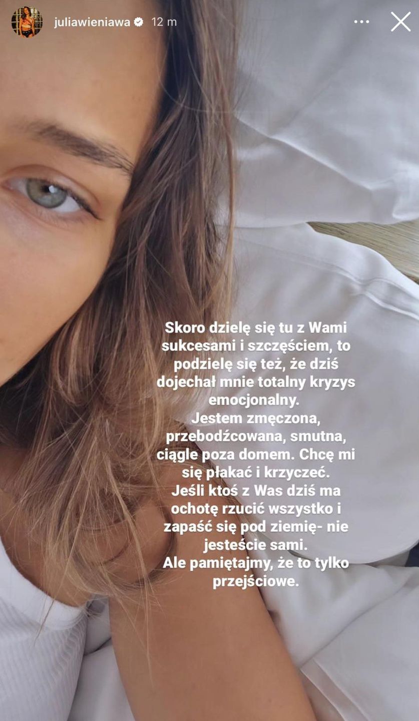 Julia Wieniawa przeżywa KRYZYS