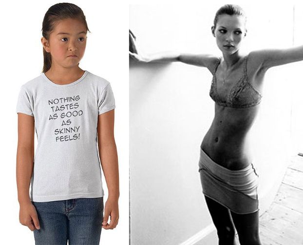 ZAKAZANO drukowania "motta" Kate Moss na koszulkach!