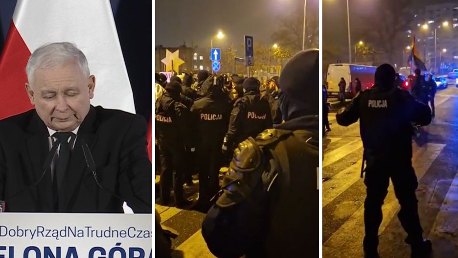 Zielona Góra. Protesty w trakcie wizyty prezesa PiS