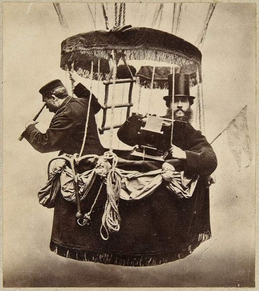 Autoportret w gondoli balonu, 1865 rok.