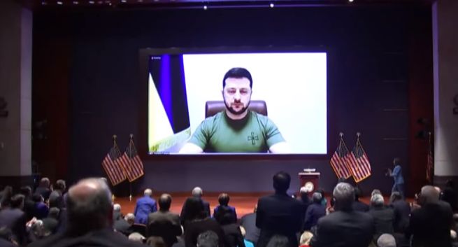 Zełenski w amerykańskim kongresie pokazał wstrząsające wideo