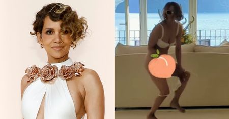 Halle Berry w bikini wywija w rytm muzyki ukochanego. Nagle spadła jej dolna część kostiumu