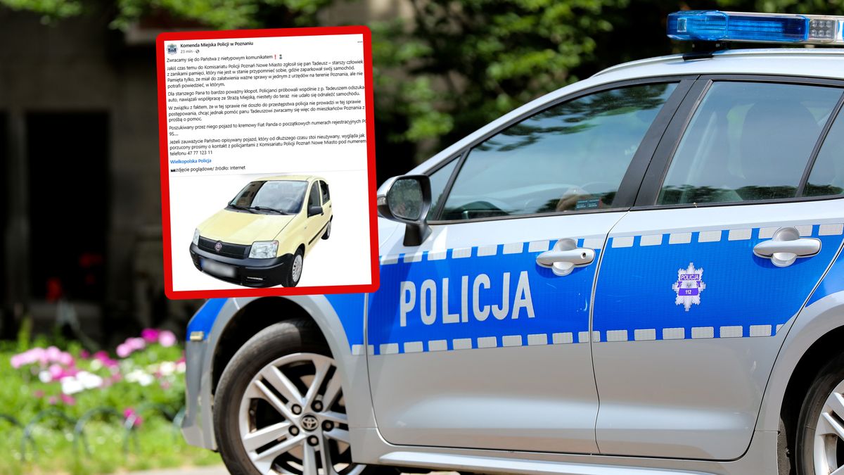 Policja próbuje pomóc panu Tadeuszowi.