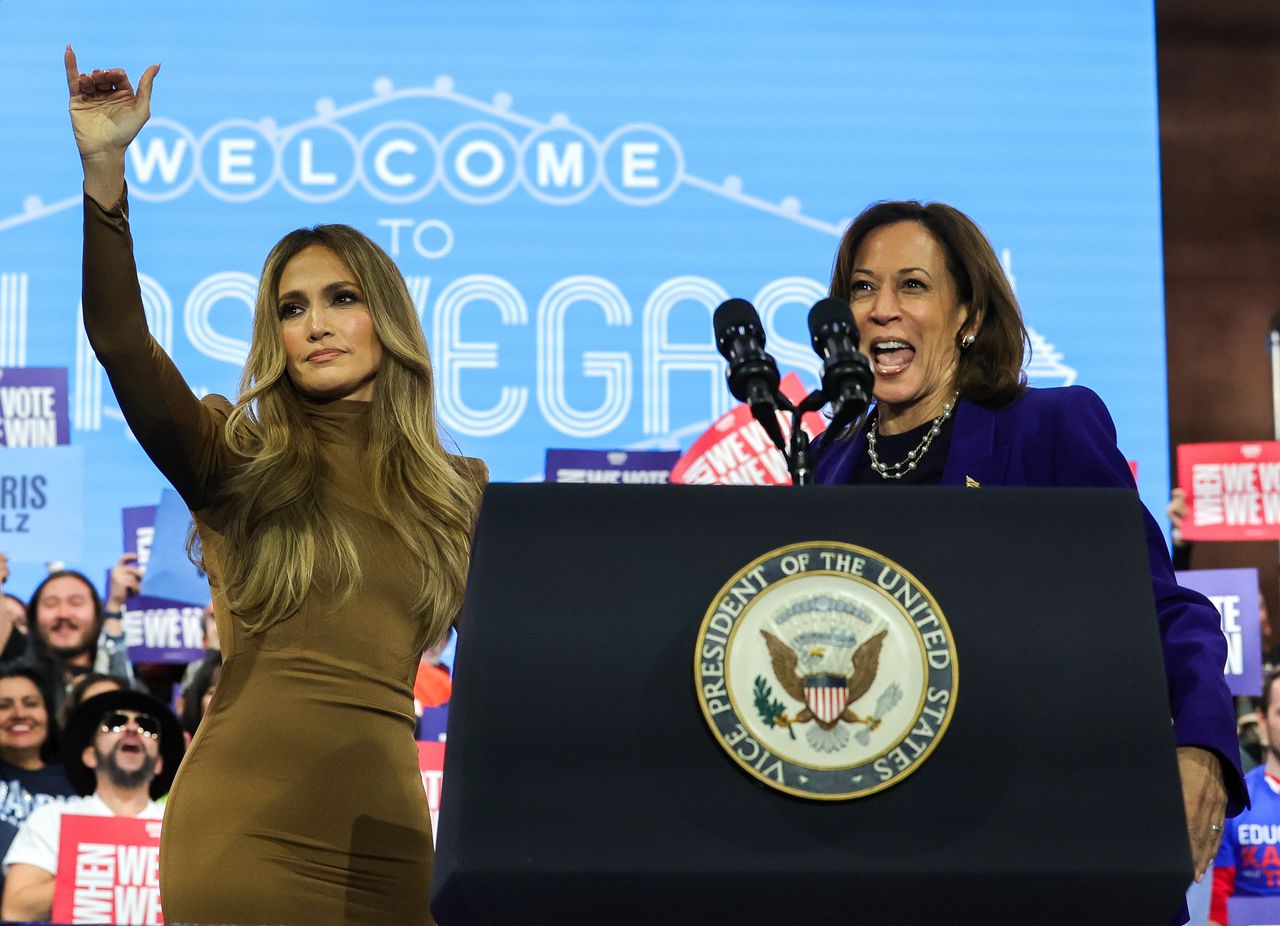 Jennifer Lopez and Kamala Harris